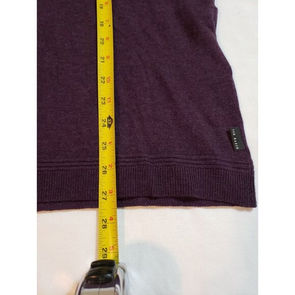 Ted Baker Mens Purple V-Neck Sweater wool silk cashmere  Size 5 - Picture 14 of 16
